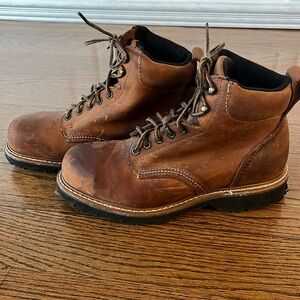 Carolina lites Brown Leather Lace-Up Waterproof Work Boots Men's Size 7